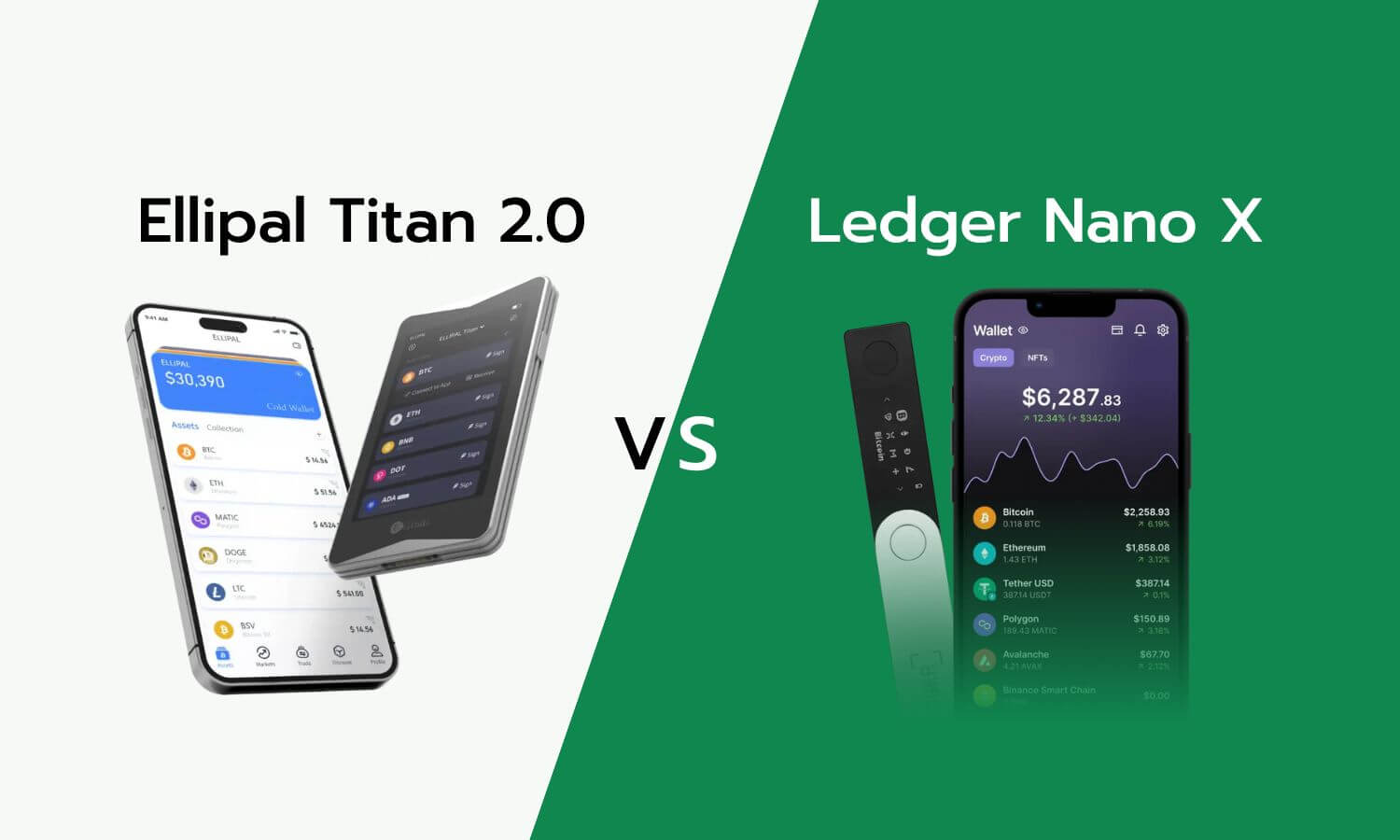 Ellipal Titan 2.0 vs Ledger Nano X